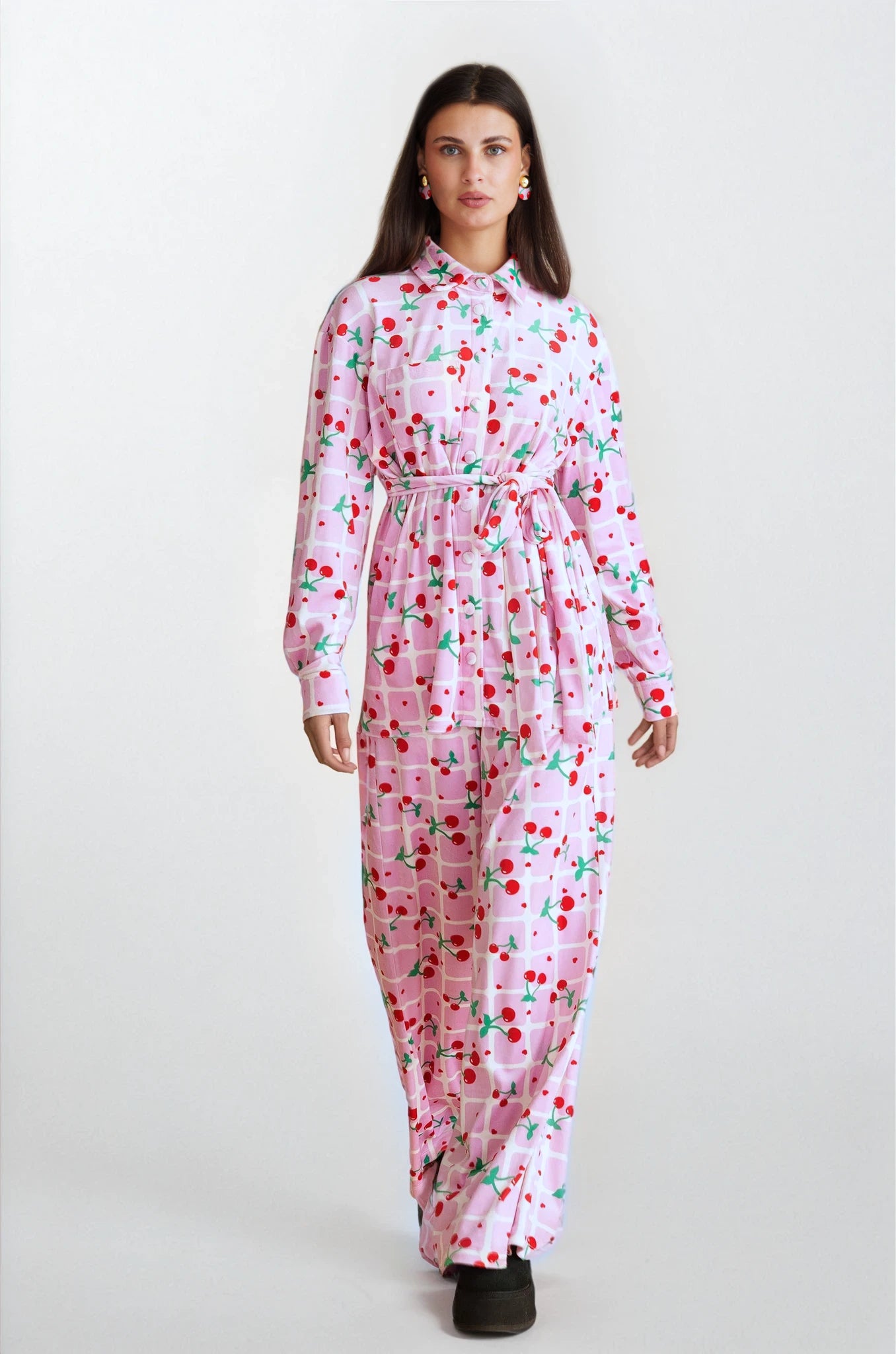 Georgina Trikogia | Blushed Cherries Velvet Set