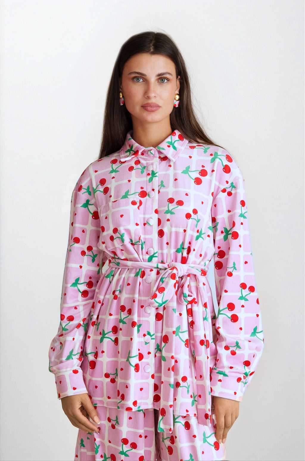 Georgina Trikogia | Blushed Cherries Velvet Set