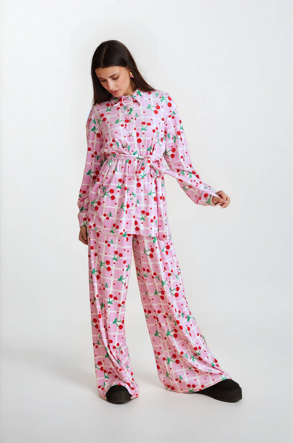 Georgina Trikogia | Blushed Cherries Velvet Set