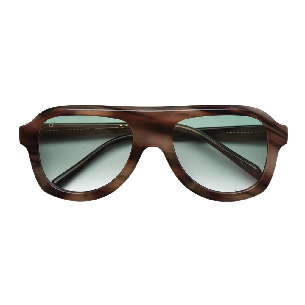 OS Sunglasses Formentera Verde με φαρδιούς smoky green φακούς, κοντινή μπροστινή όψη