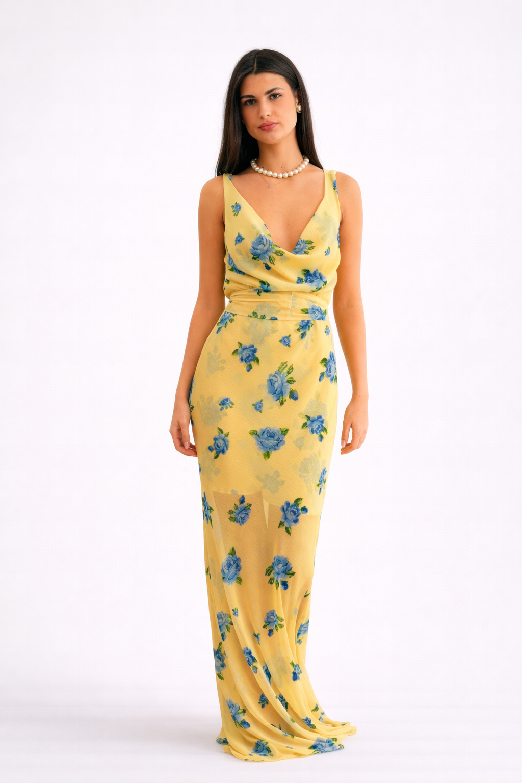 Georgina Trikogia | Daphne Vintage Draped Maxi Dress
