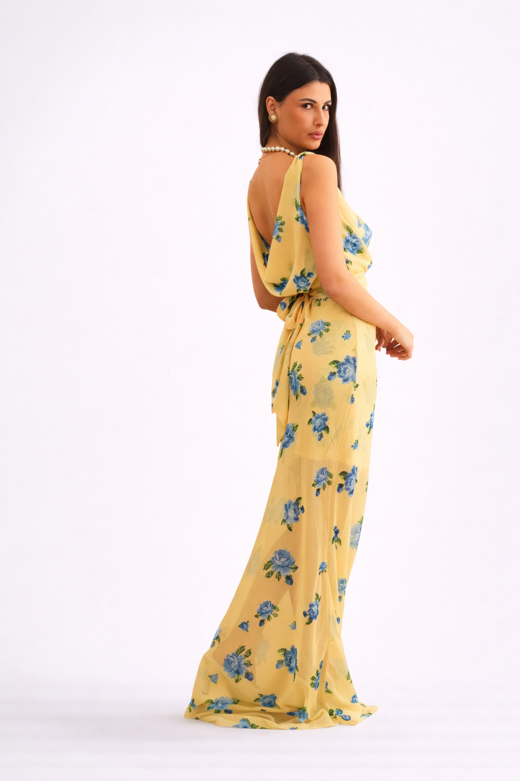 Georgina Trikogia | Daphne Vintage Draped Maxi Dress