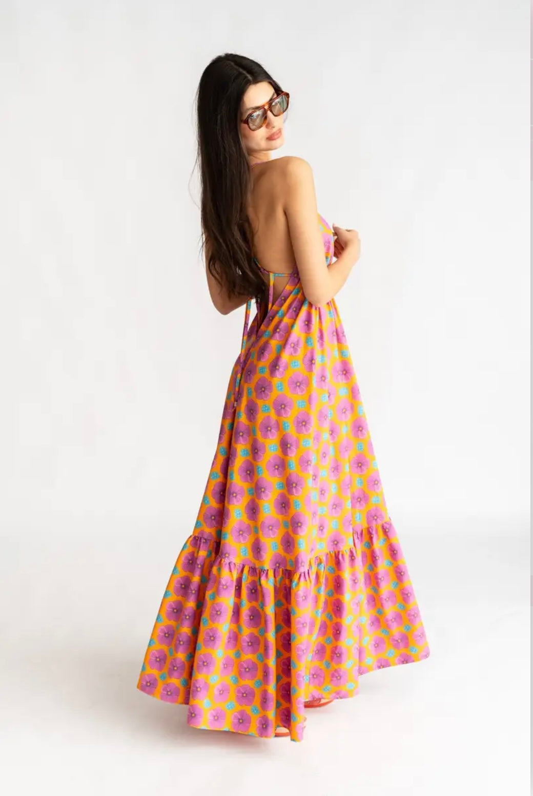 Georgina Trikogia | Orange Lily Backless Dress