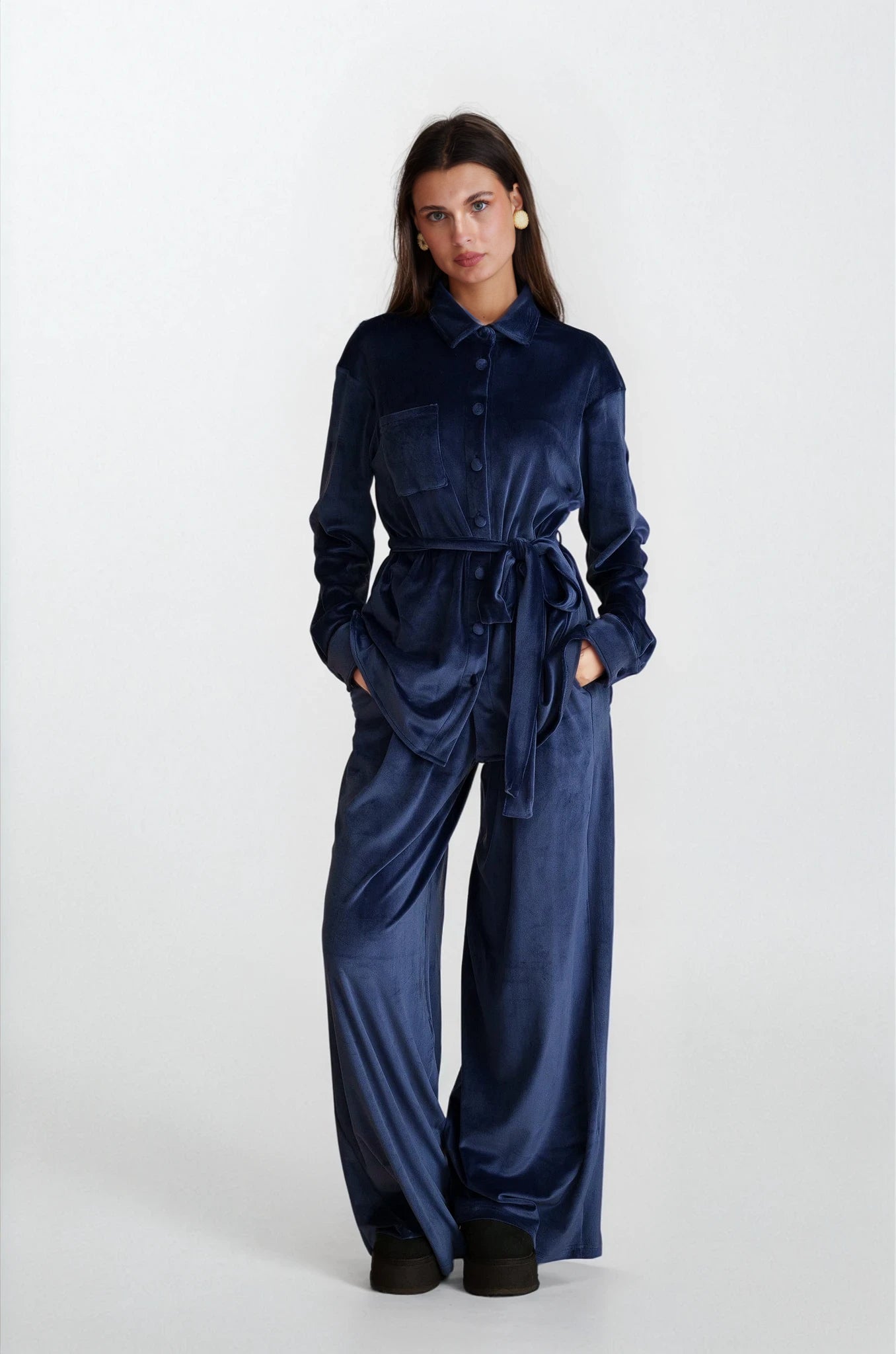 Georgina Trikogia | Navy Velvet Set