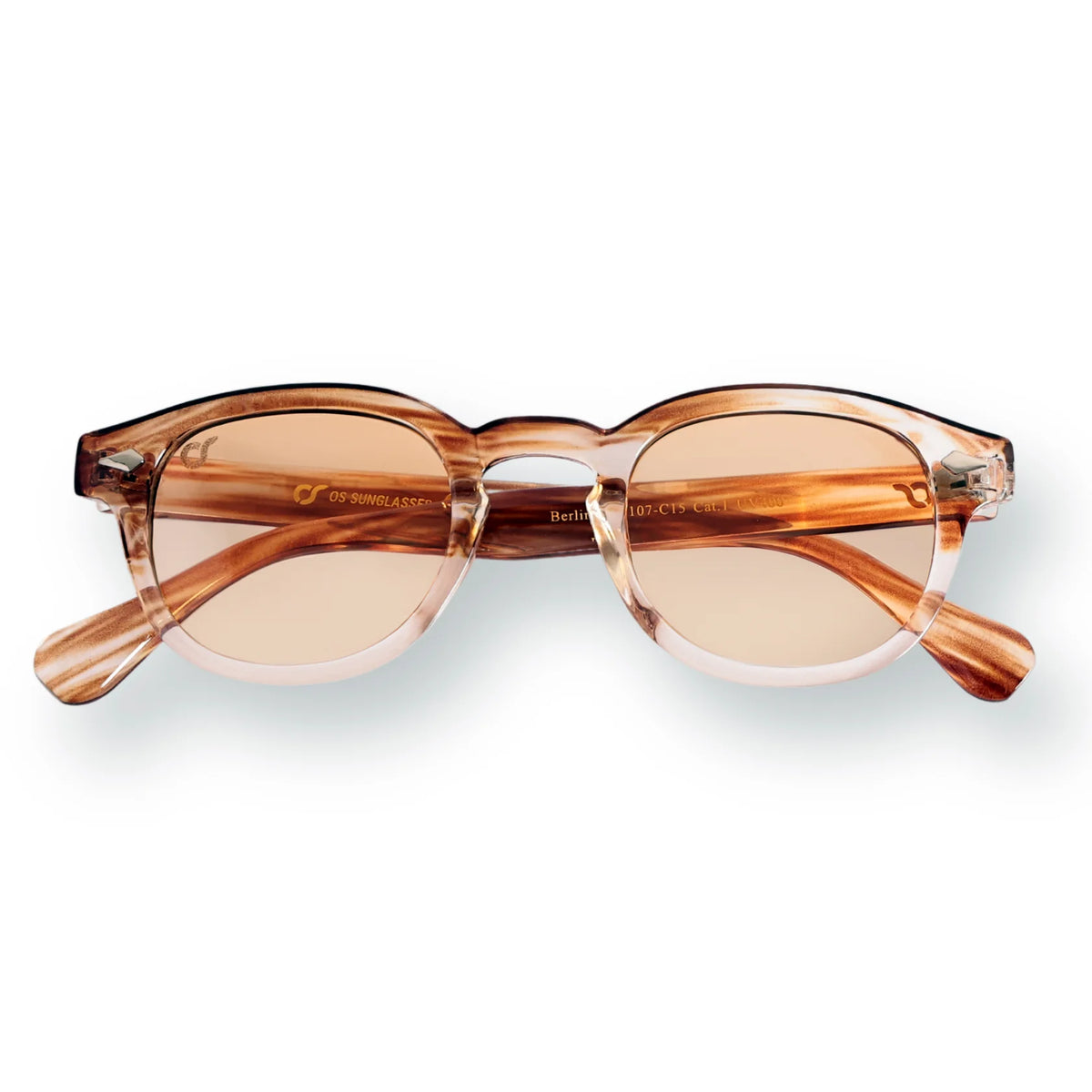 OS Sunglasses Berlino Sand Giallo με μπεζ sand σκελετό και κίτρινους φακούς, μπροστινή όψη