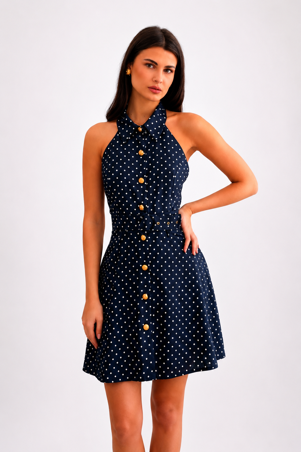 Georgina Trikogia | Polka Dots Mini Backless Dress