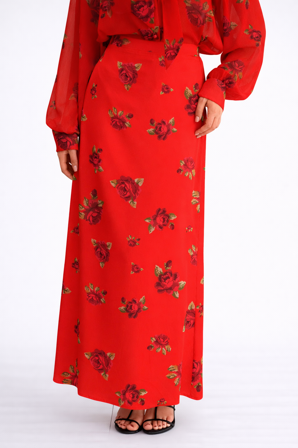 Georgina Trikogia | Red Rose Maxi Skirt