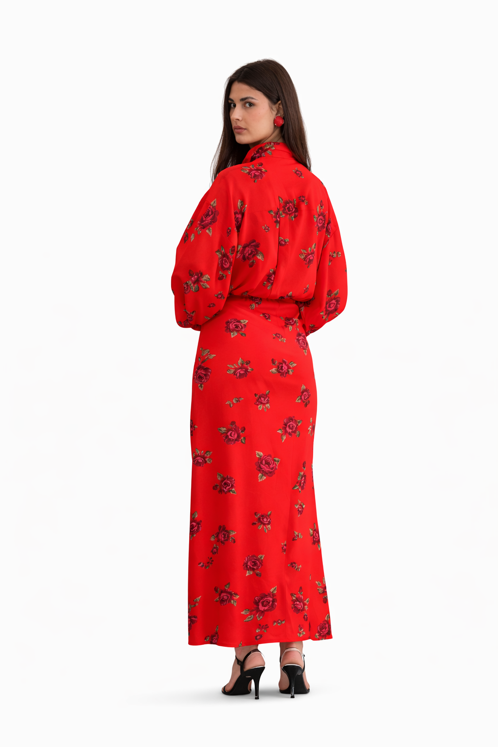 Georgina Trikogia | Red Rose Maxi Skirt