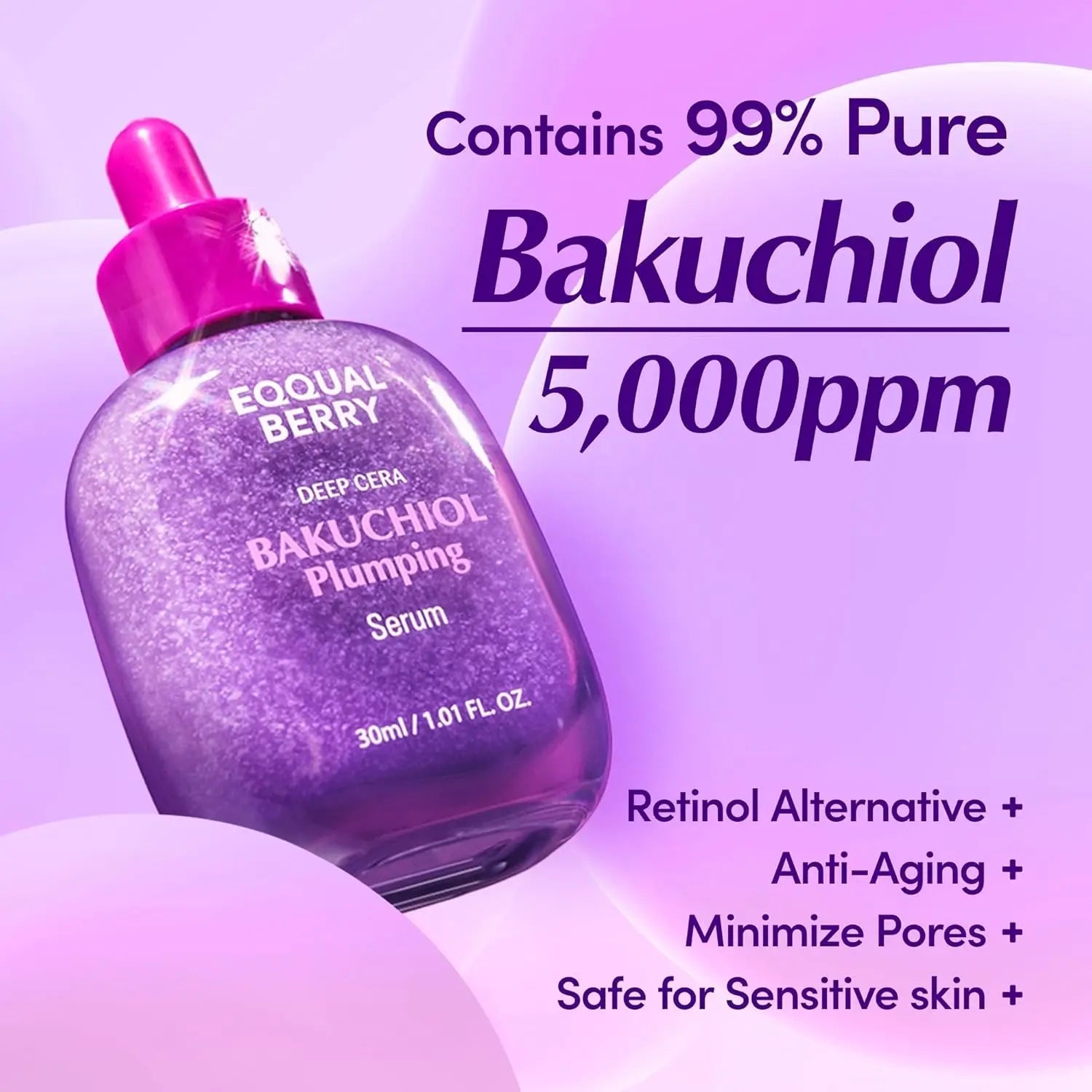 EQQUALBERRY | Bakuchiol Plumping Serum – Αντιγηραντικός ορός με μπουκαχιόλη