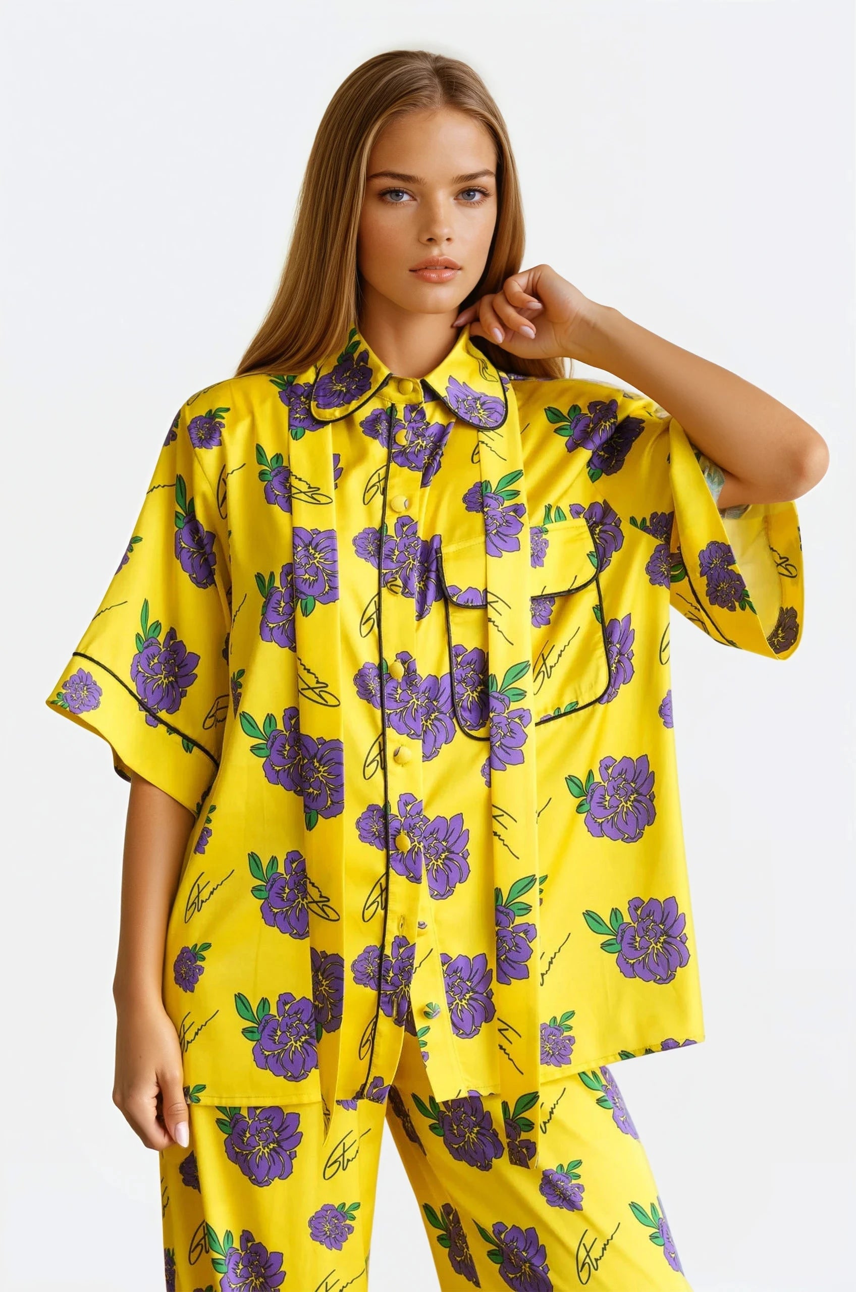 Georgina Trikogia | Yellow Dalia Short Sleeve Shirt